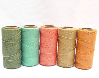 1 mm Waxed Cord  Linhasita 5 color set PASTEL| Linhasita Macrame Cord | Waxed Polyester Thread 1mm
