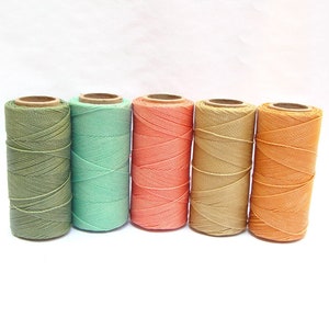 1 mm Waxed Cord  Linhasita 5 color set PASTEL| Linhasita Macrame Cord | Waxed Polyester Thread 1mm