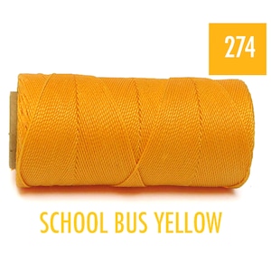 Macrame thread 1mm waxed SCHOOL BUS YELLOW Linhasita #274 Spool of 190 yards