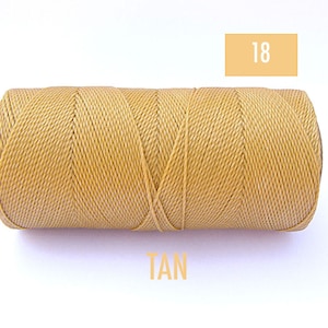 Waxed Macrame Cord - Filo poliestere cerato - TAN Linhasita #18 - Spool di 190 metri