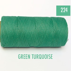 LINHASITA Macrame Cord - Waxed Polyester Cord GREEN TURQUOISE #244 Spool di 190 yards