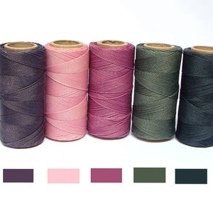 Waxed Macrame Cord Set PURPLE GREEN | Linhasita 1mm waxed polyester string