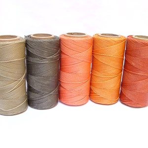 Macrame Waxed Cord | Waxed Polyester Thread  Set of 5 Colors SUNRISE | macrame supplies