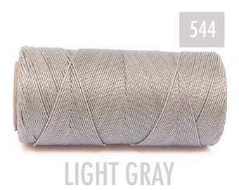 Linhasita #544 waxed polyester string 1mm LIGHT GRAY bracelet cord macrame materials