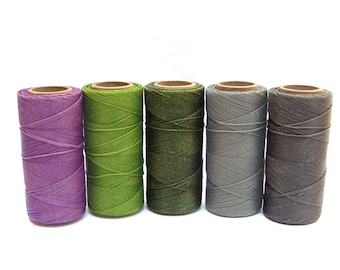 Linhasita waxed polyester cord set FAIRY - 1mm 2-ply twisted macrame string