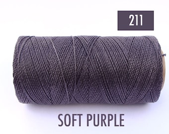 Gewachste Makramee Schnur - gewachst Polyester Faden - Schmuck Schnur - SOFT PURPLE Linhasita #211 - Spule von 190 Yards