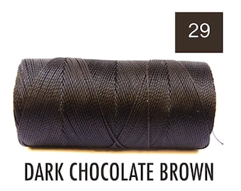 Cavo di macrame cerato Linhasita #29 bobina DARK CHOCOLATE BROWN di 190 metri 1mm Stringa Bracciale