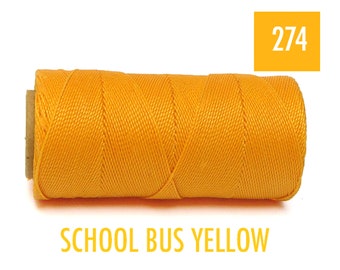 Macrame thread 1mm waxed SCHOOL BUS YELLOW Linhasita #274 Spool of 190 yards