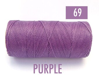 PURPLE Macrame String - Waxed Polyester Thread - 1mm Waxed Cord Linhasita #69 - Spool of 190 yards