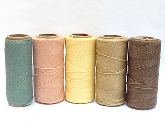 Cordoncino Cerato - Cordoncino Macramè - Filo di Poliestere Cerato - Set di 5 Colori - CREMA