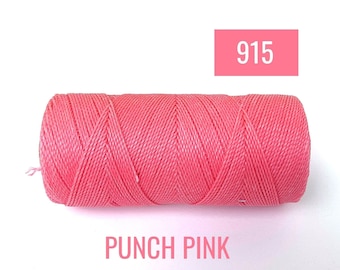 Bracciale stringa Linhasita #915 - PUNCH PINK - corda macramè cerata - Bobina di 190 yards