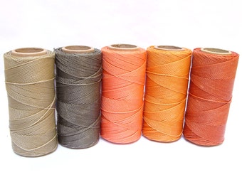Macrame Waxed Cord | Waxed Polyester Thread  Set of 5 Colors SUNRISE | macrame supplies