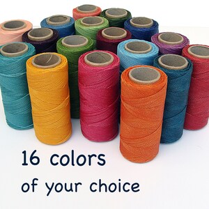 16 rolls of Linhasita waxed macrame cord for friendship bracelets and jewelry