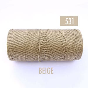 Cordoncino cerato BEIGE per gioielli in macramè di alta qualità / Cordino in macramè per perline dal Brasile Bobina da 190 iarde, 1 mm Linhasita #531