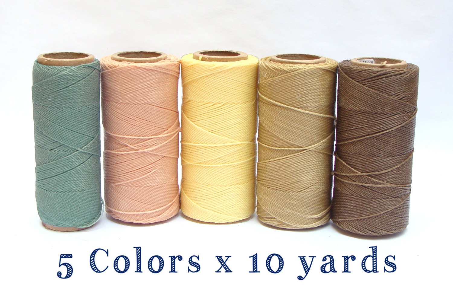 Waxed Cord Macrame Cord Waxed Polyester Thread Set of 5 Etsy