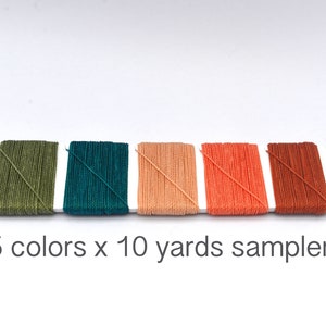 Macrame Cord Waxed Polyester Thread Jewelry String Beading Cord Set of 5 Colors GARDEN 5 x 10 yards sampler