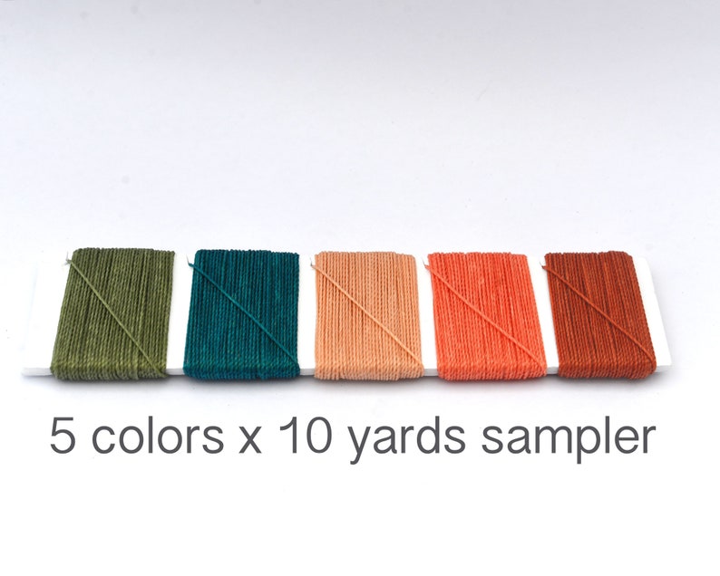Macrame Cord Waxed Polyester Thread Jewelry String Beading Cord Set of 5 Colors GARDEN 5 x 10 yards sampler