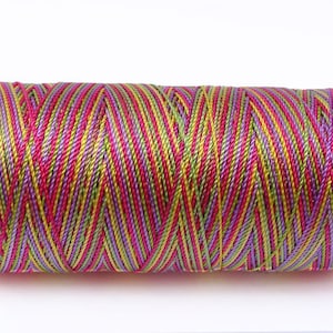RAINBOW Nylon Cord - Macrame Cord - Not Waxed - Beading Thread - Crochet Cord -  Spool of 300 Yards