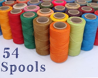 54 Spools Of Your Choice of Waxed Polyester Cord for Macrame Linhasita Wholesale Bulk