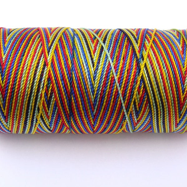 Multi Color Not Waxed Nylon Crochet Thread - Macrame String -   Spool of 300 Yards - RASTAFARI