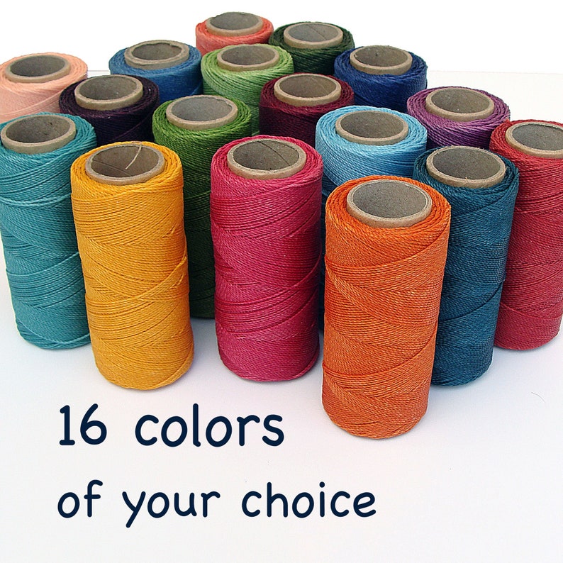 16 rolls of Linhasita waxed macrame cord for friendship bracelets and jewelry