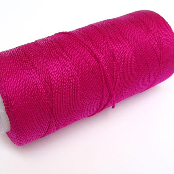 Cordon pour bijoux fushia - Non-ciré fro en macramé et Crochet - bobine de 300 yards