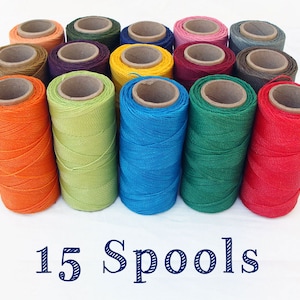 15 bobine a scelta di cavo in poliestere cerato per Macrame Linhasita all&#39;ingrosso