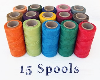 15 bobine a scelta di cavo in poliestere cerato per Macrame Linhasita all'ingrosso