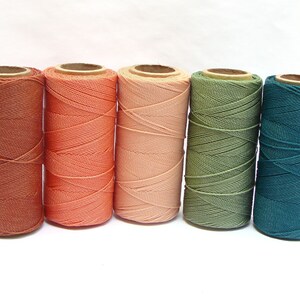 Macrame Cord Waxed Polyester Thread Jewelry String Beading Cord Set of 5 Colors GARDEN 5 full spools