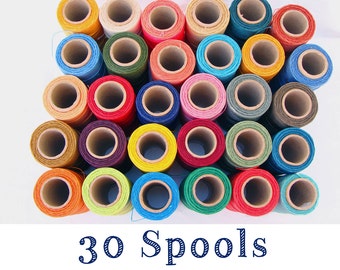 30 Spools Of Your Choice of Waxed Polyester Cord for Macrame Linhasita Wholesale Bulk