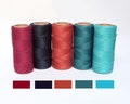 Linhasita waxed cord 5-color set for macrame, friendship bracelets and knotting projects TURQUOISE RED product logo