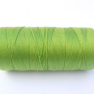 Nylon Thread - Crochet Thread - Not Waxed - Beading Thread - Crochet Cord -  Spool of 300 Yards - BRIGHT GREEN