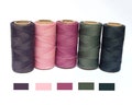 Waxed Macrame Cord Set PURPLE GREEN | Linhasita 1mm waxed polyester string product logo