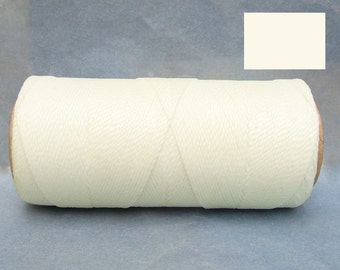 Waxed Macrame Cord - Waxed Polyester Cord - Macrame Thread - 188 Yards Spool - OFF WHITE