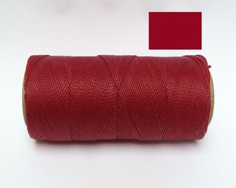 RED Macrame Cord - Waxed String - Polyester Twine - Linhasita  Spool of 188 yards - cor 44