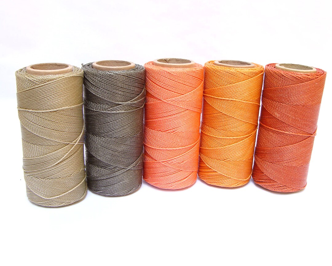 Macrame Waxed Cord Waxed Polyester Thread Set of 5 Colors Etsy