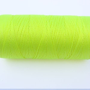 Neon Yellow Nylon Thread - Crochet Thread - Not Waxed - Macrame Cord -  Spool of 300 Yards