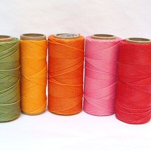 Knotting Cord - Macrame Thread - Waxed Polyester Cord - Set of 5 Colors - SUMMER