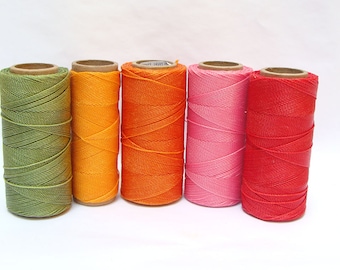 Knüpfband - Makramee Faden - Gewachste Polyester Schnur - Set aus 5 Farben - SUMMER