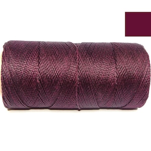 Eggplant Waxed Polyester Cord Macrame Cord spool of 188 yards image 1