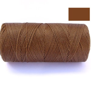Macrame Cord - Waxed Polyester Cord - CITRINE BROWN - Spool of 188 yards - Linhasita