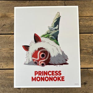 Lámina artística de la Princesa Mononoke - Tamaño 21 cm x 26 cm