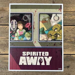 El viaje de Chihiro - Impresión artística de TERROR - Tamaño 21 cm x 26 cm