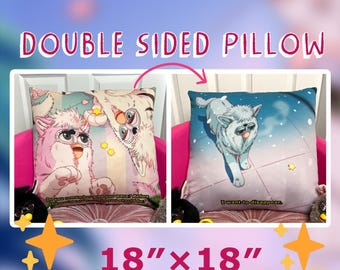 Double Sided Existential Furb Pillow 3 (18″×18″)