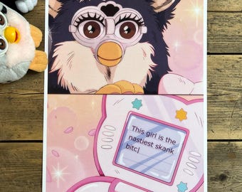 Mean Anime Furbs Art Print - Size 21 cm x 29,5 cm
