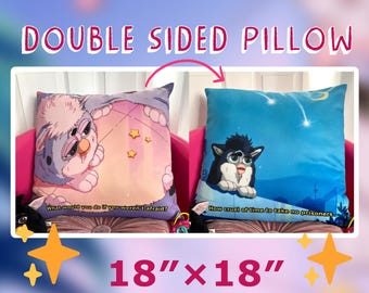 Double Sided Existential Furb Pillow 2 (18″×18″)