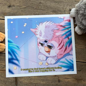 Lámina artística Furb de anime existencial 4 - Tamaño 20 cm x 23 cm