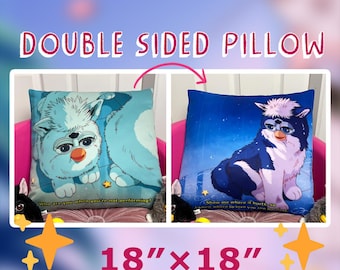 Cojín de piel sintética de doble cara Existencial 4 (18″×18″)