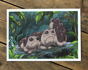 Angry Frogs Art Print - A5 Size