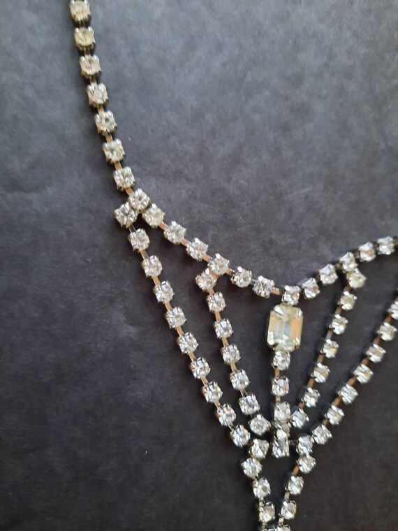 Vintage Rhinestone choker necklace #3 . 2 central… - image 6